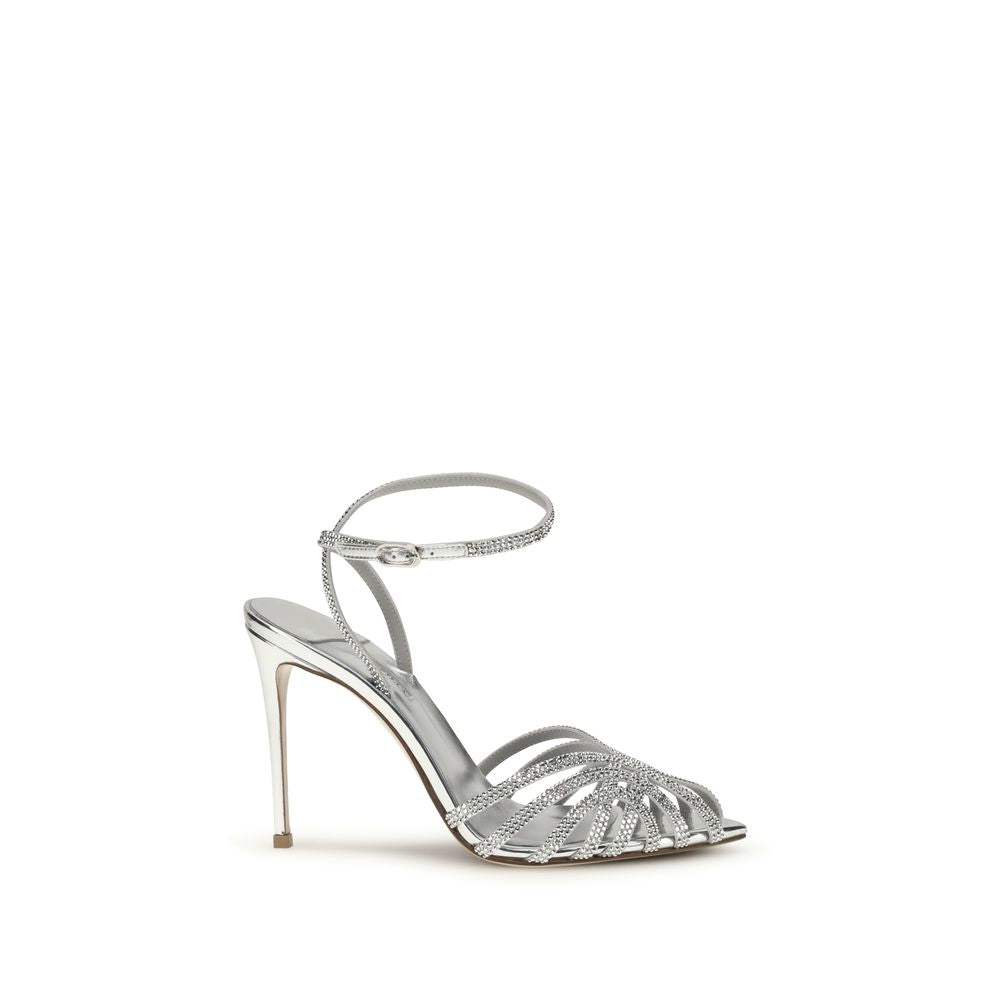 LE SILLA Sandals in silver calfskin with stiletto heel