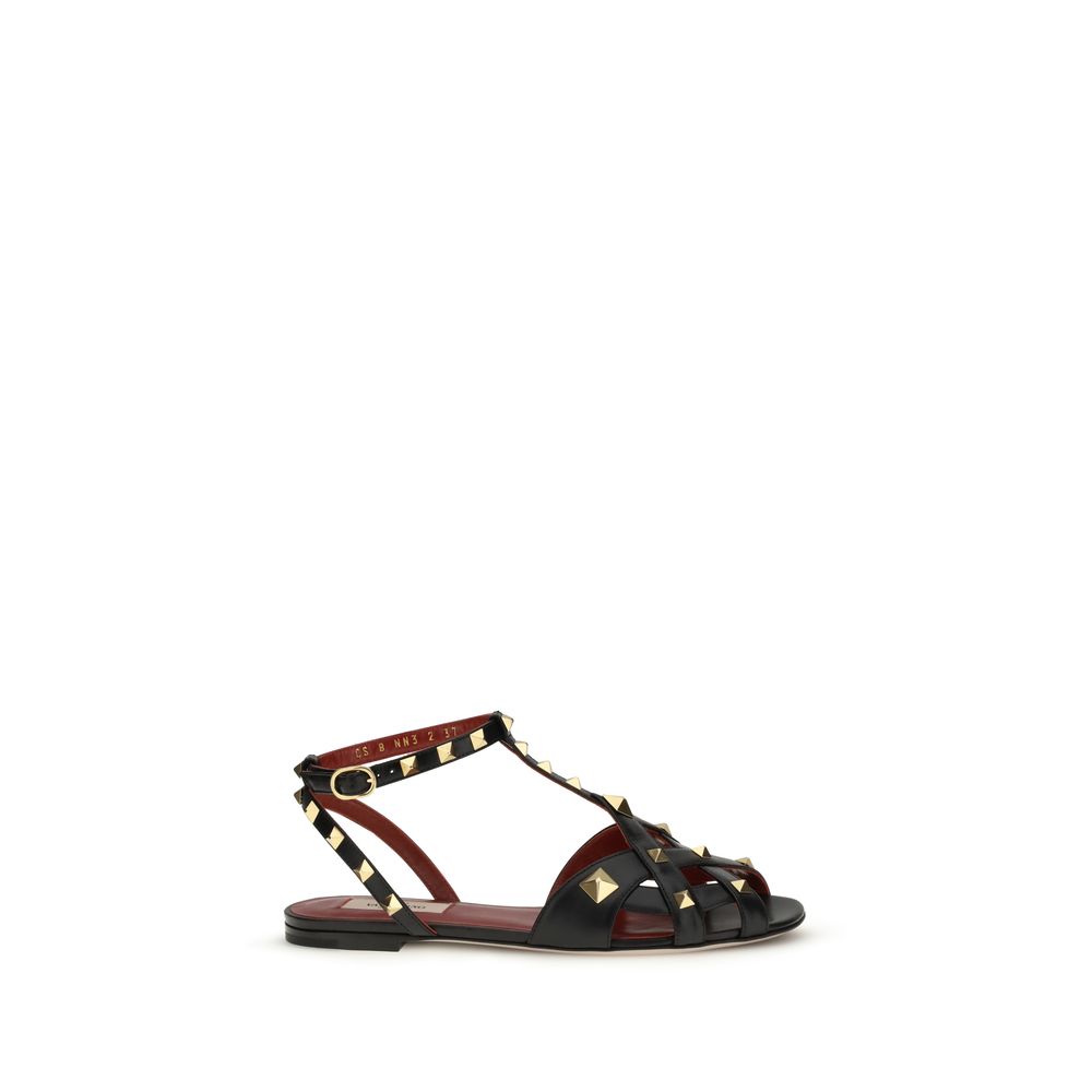 Valentino Garavani Black Goat Leather Sandals