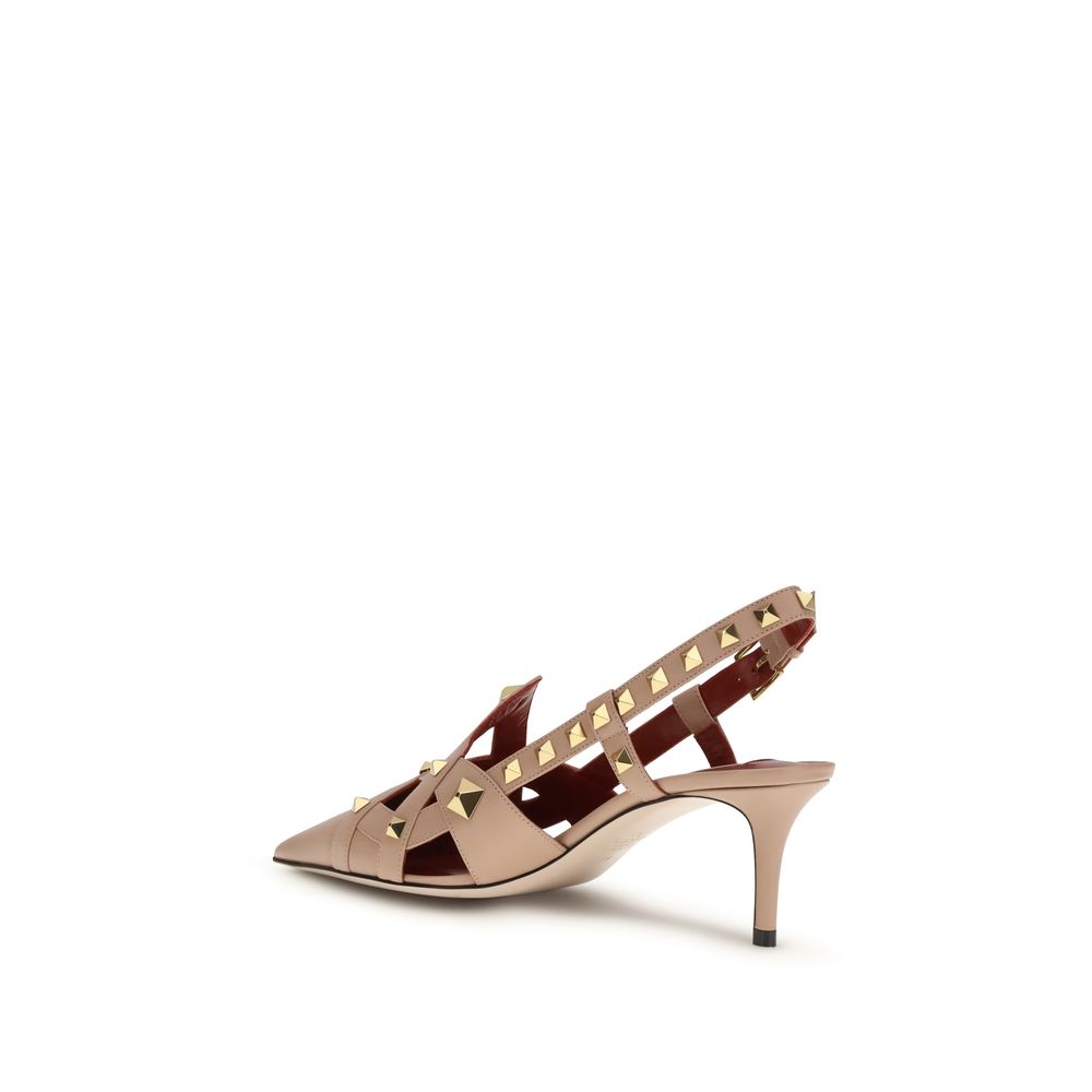 Valentino Garavani Mehrfarbige Ziegenleder-Pumps mit mittlerem Absatz