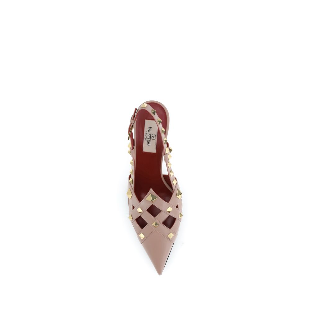 Valentino Garavani Mehrfarbige Ziegenleder-Pumps mit mittlerem Absatz