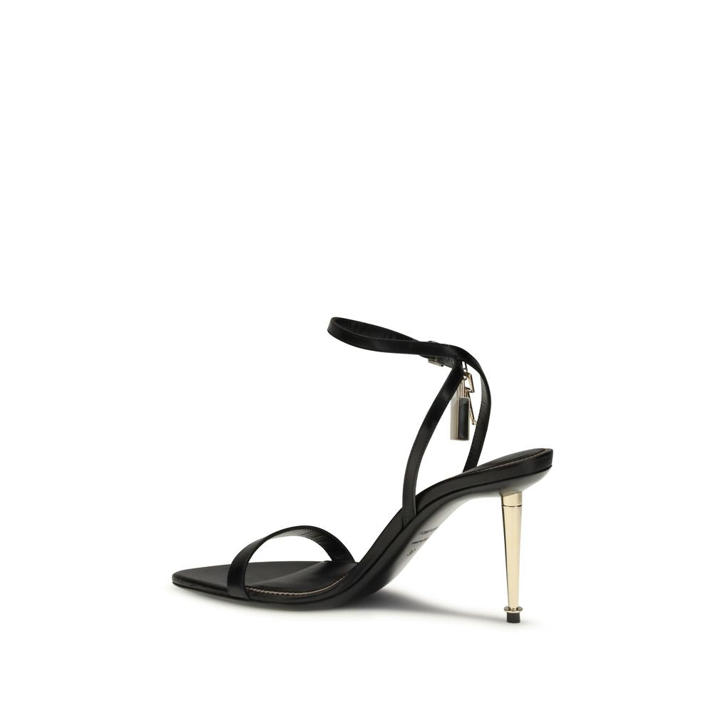 Tom Ford Black Goat Leather Stiletto Sandals