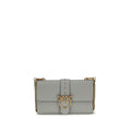 PINKO Gray Calfskin Bos Taurus Shoulder Bag