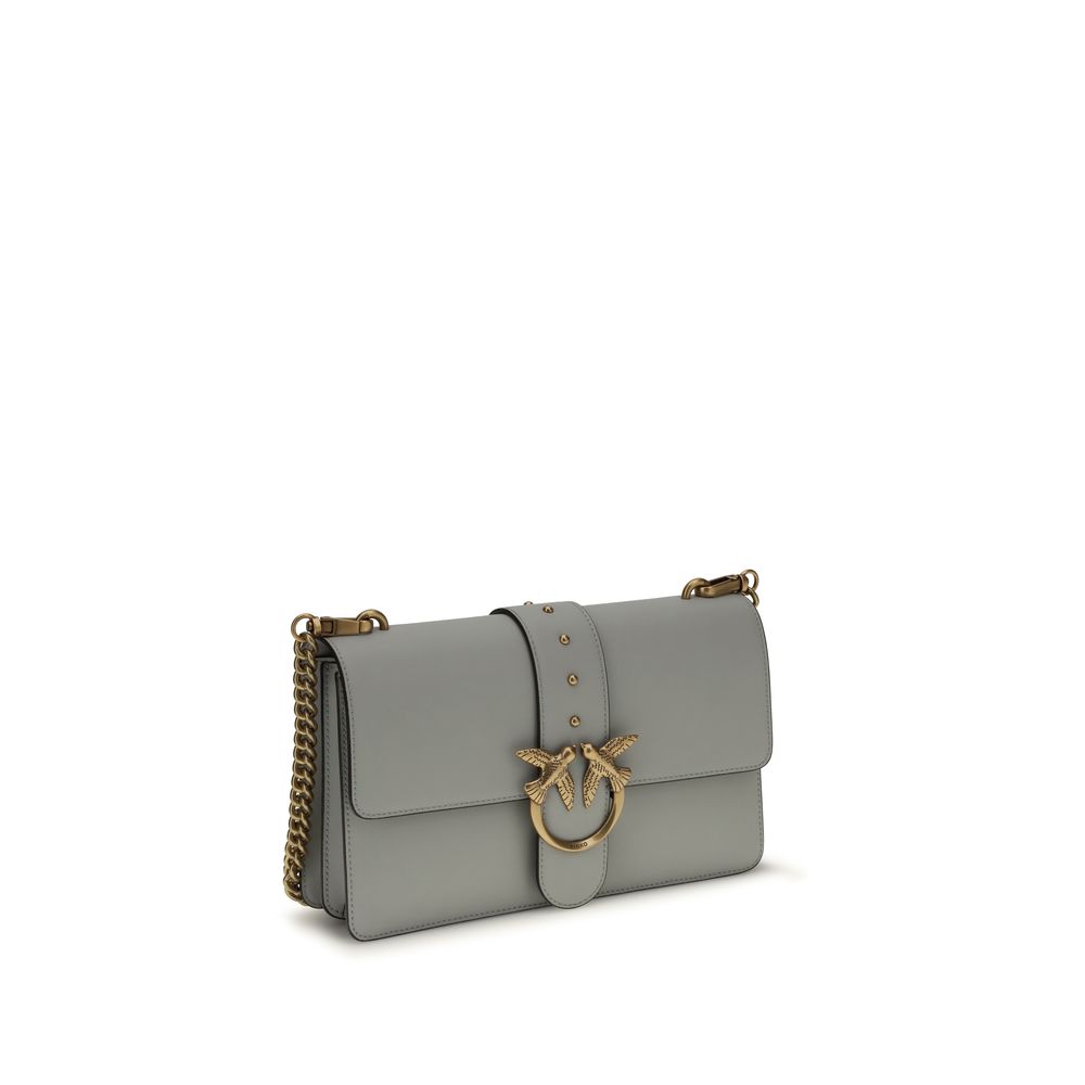 PINKO Gray Calfskin Bos Taurus Shoulder Bag
