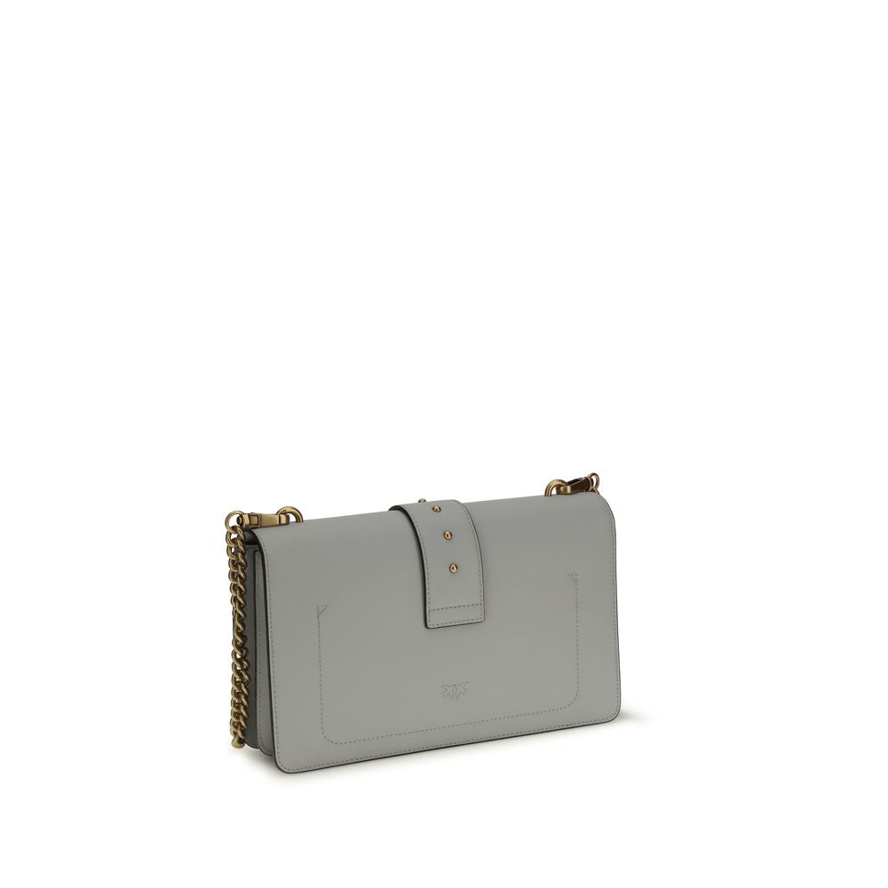 PINKO Gray Calfskin Bos Taurus Shoulder Bag