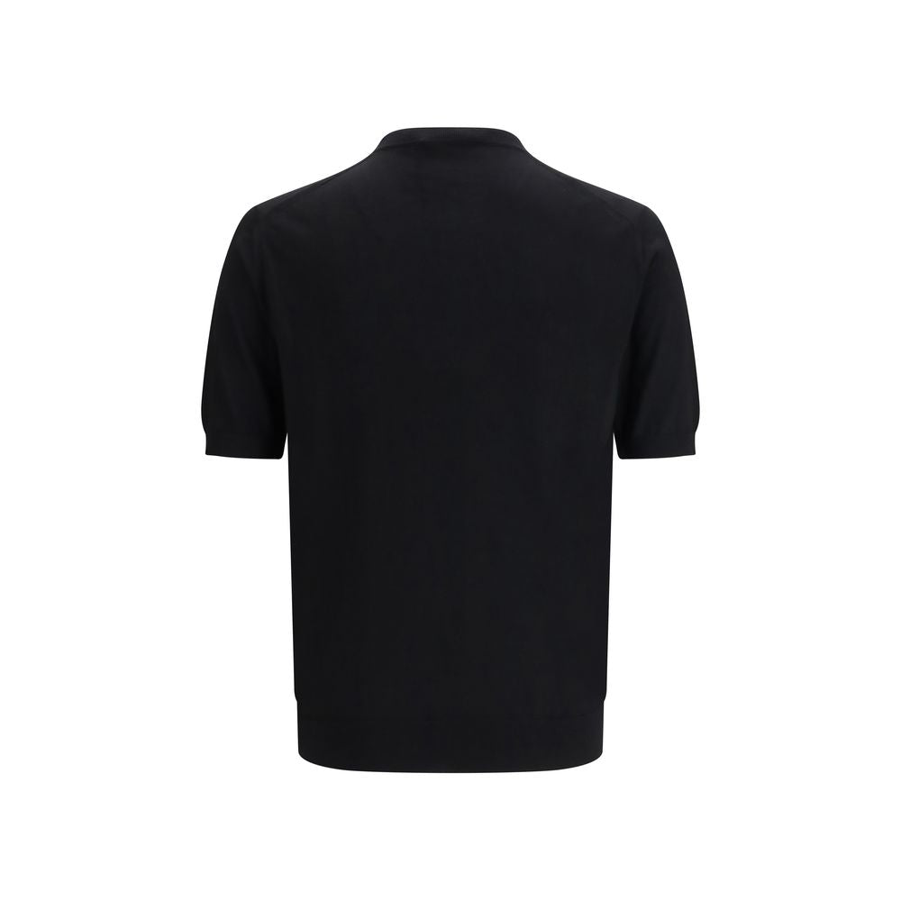 Prada Schwarzes T-Shirt aus Fleece-Wolle