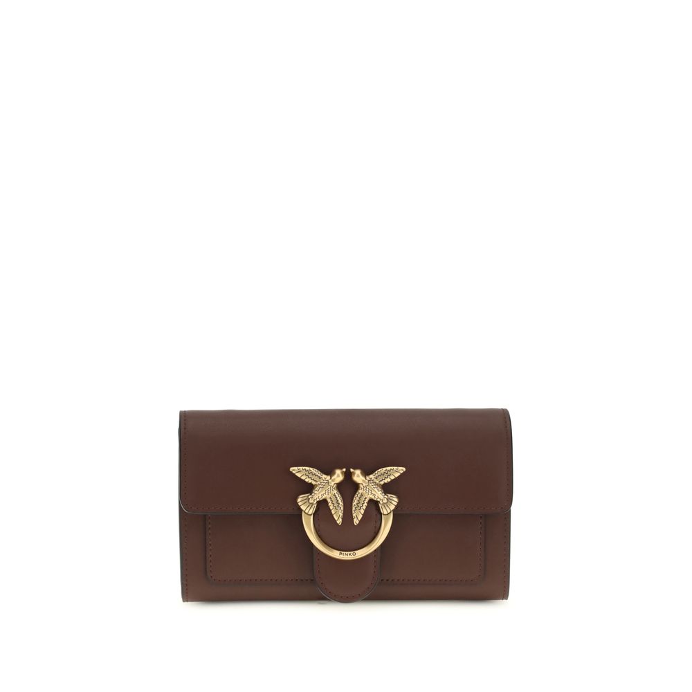 PINKO Braune Kalbsleder Bos Taurus Schultertasche