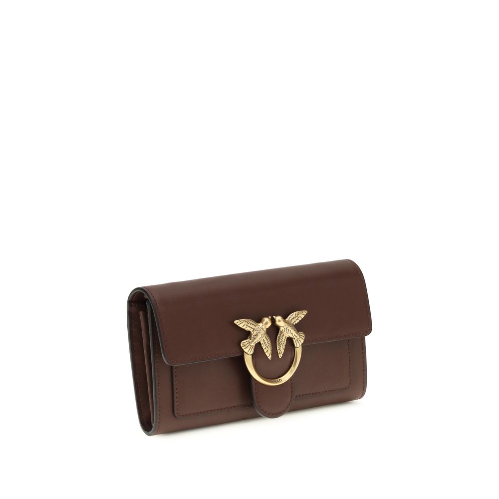 PINKO Braune Kalbsleder Bos Taurus Schultertasche