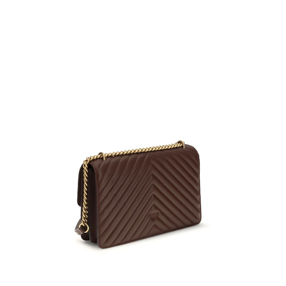 PINKO Braune Kalbsleder Bos Taurus Schultertasche