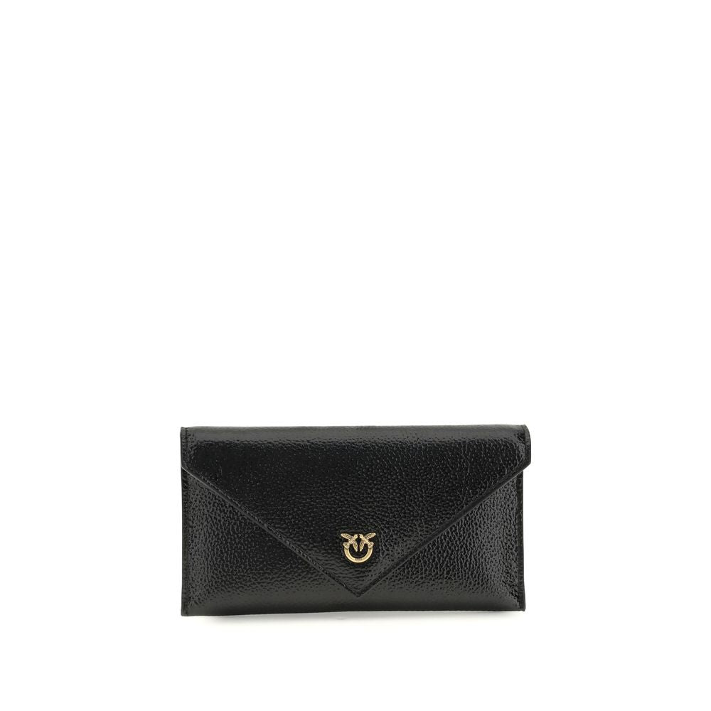 PINKO Schwarze Bos Taurus Kalbsleder Clutch