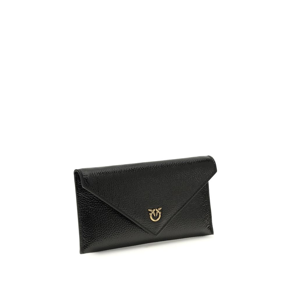 PINKO Schwarze Bos Taurus Kalbsleder Clutch