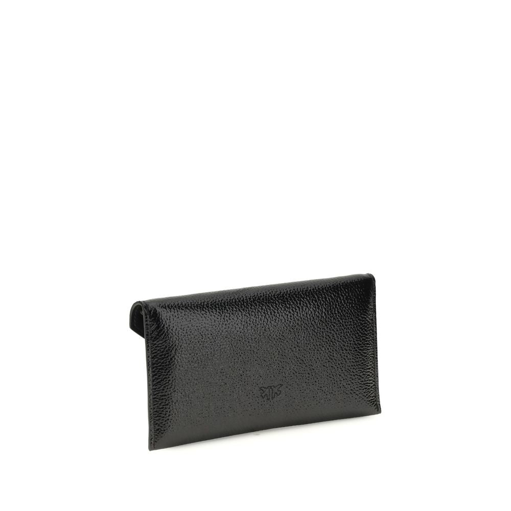 PINKO Schwarze Bos Taurus Kalbsleder Clutch