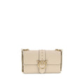 PINKO Beige Kalbsleder Bos Taurus Schultertasche