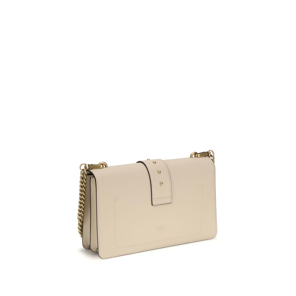 PINKO Beige Kalbsleder Bos Taurus Schultertasche