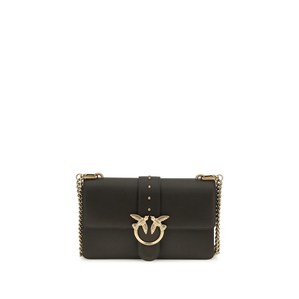 PINKO Bicolor Calf Leather Bos Taurus Schultertasche