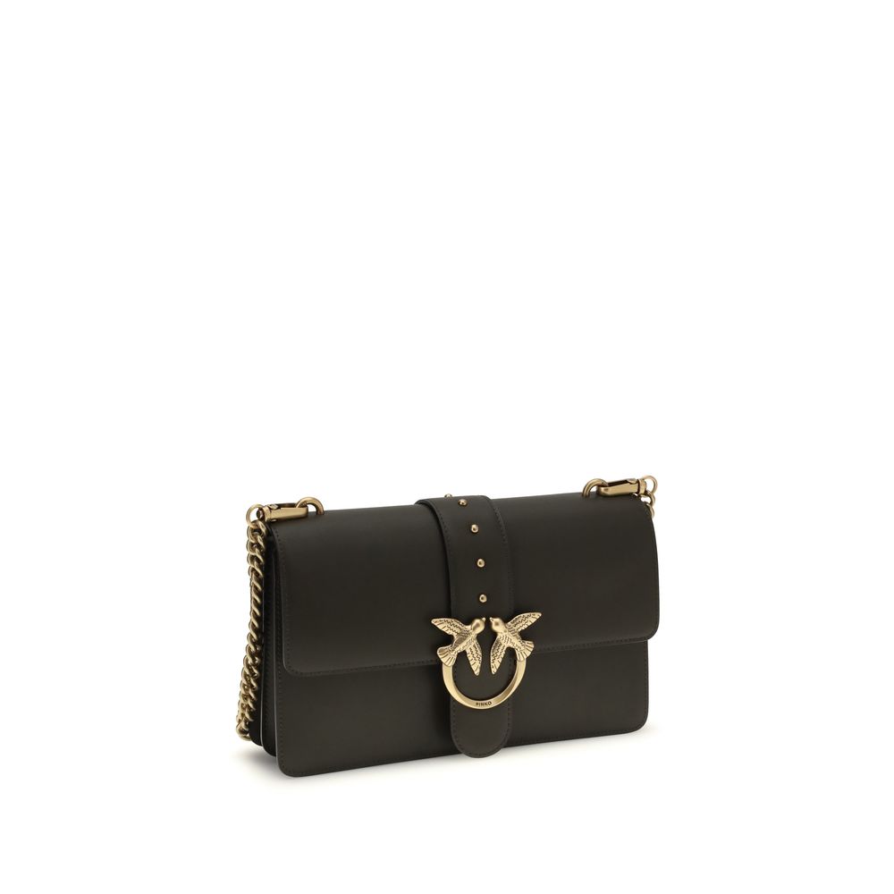 PINKO Bicolor Calf Leather Bos Taurus Schultertasche