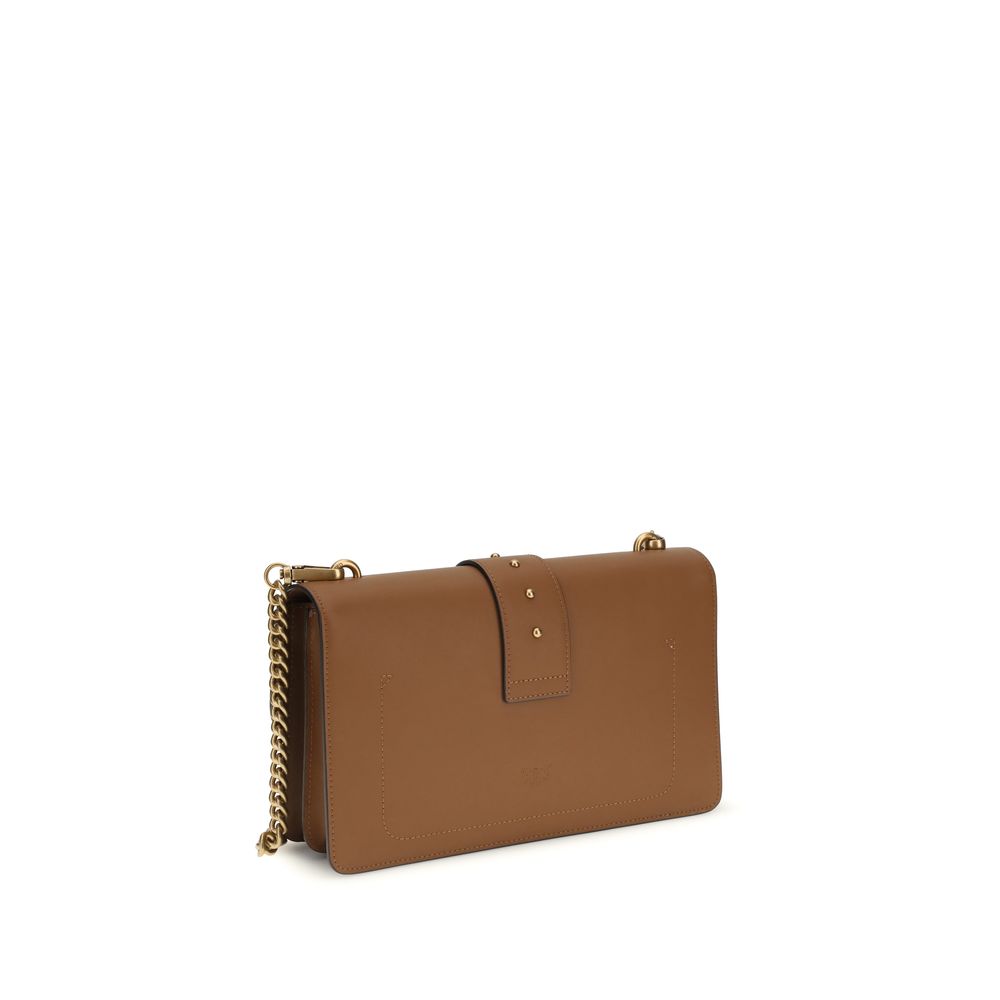 PINKO Braune Kalbsleder Bos Taurus Schultertasche