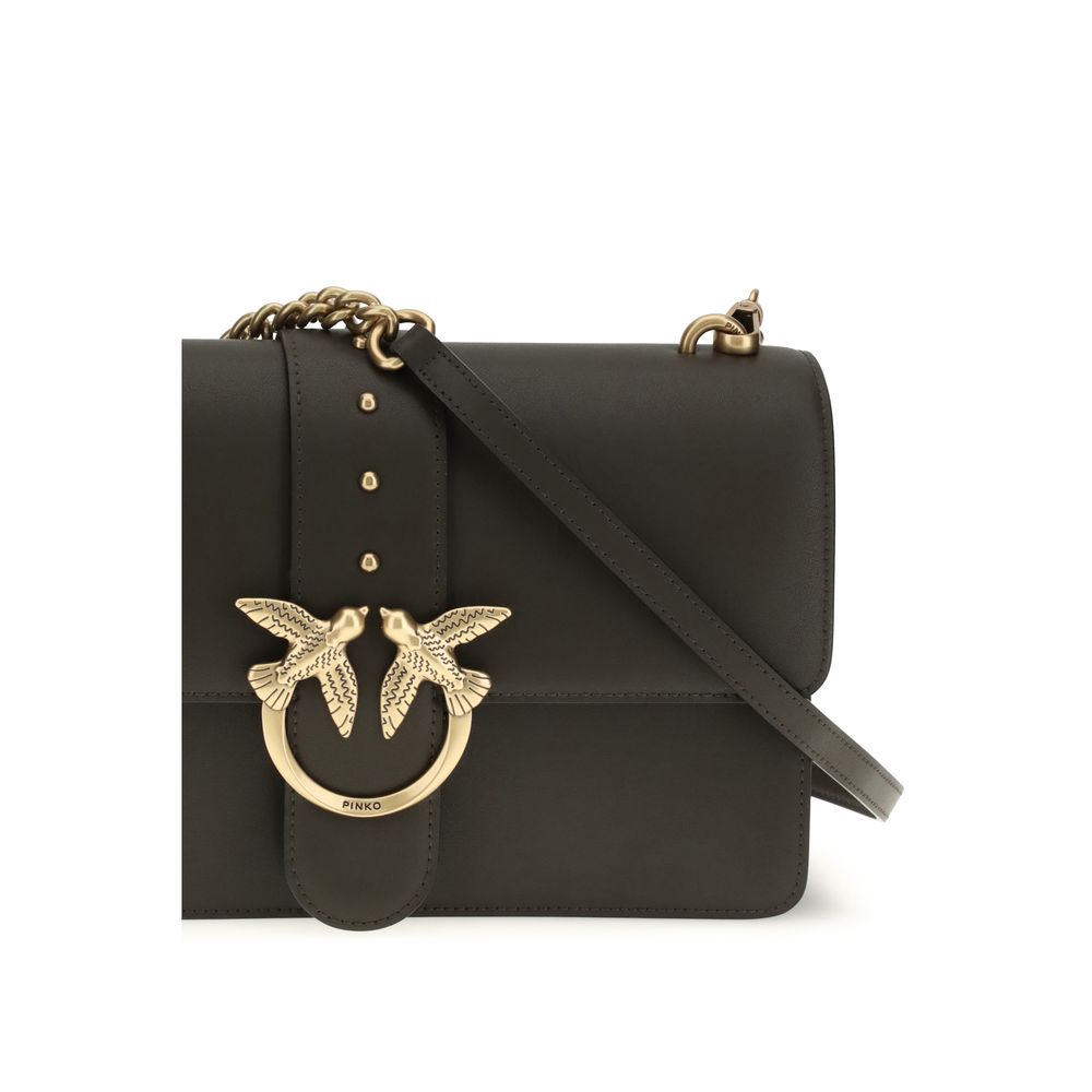 PINKO Bicolor Calf Leather Bos Taurus Schultertasche