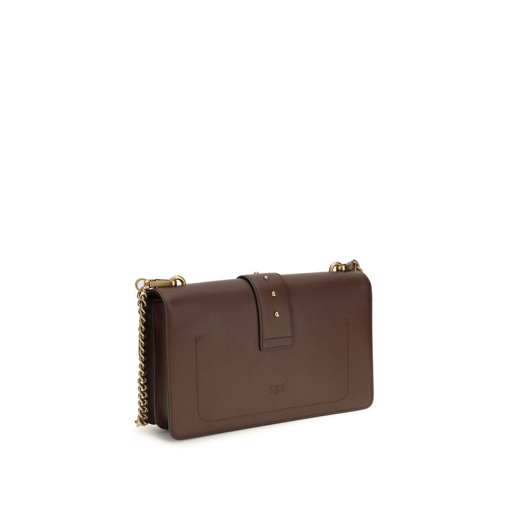 PINKO Braune Kalbsleder Bos Taurus Schultertasche