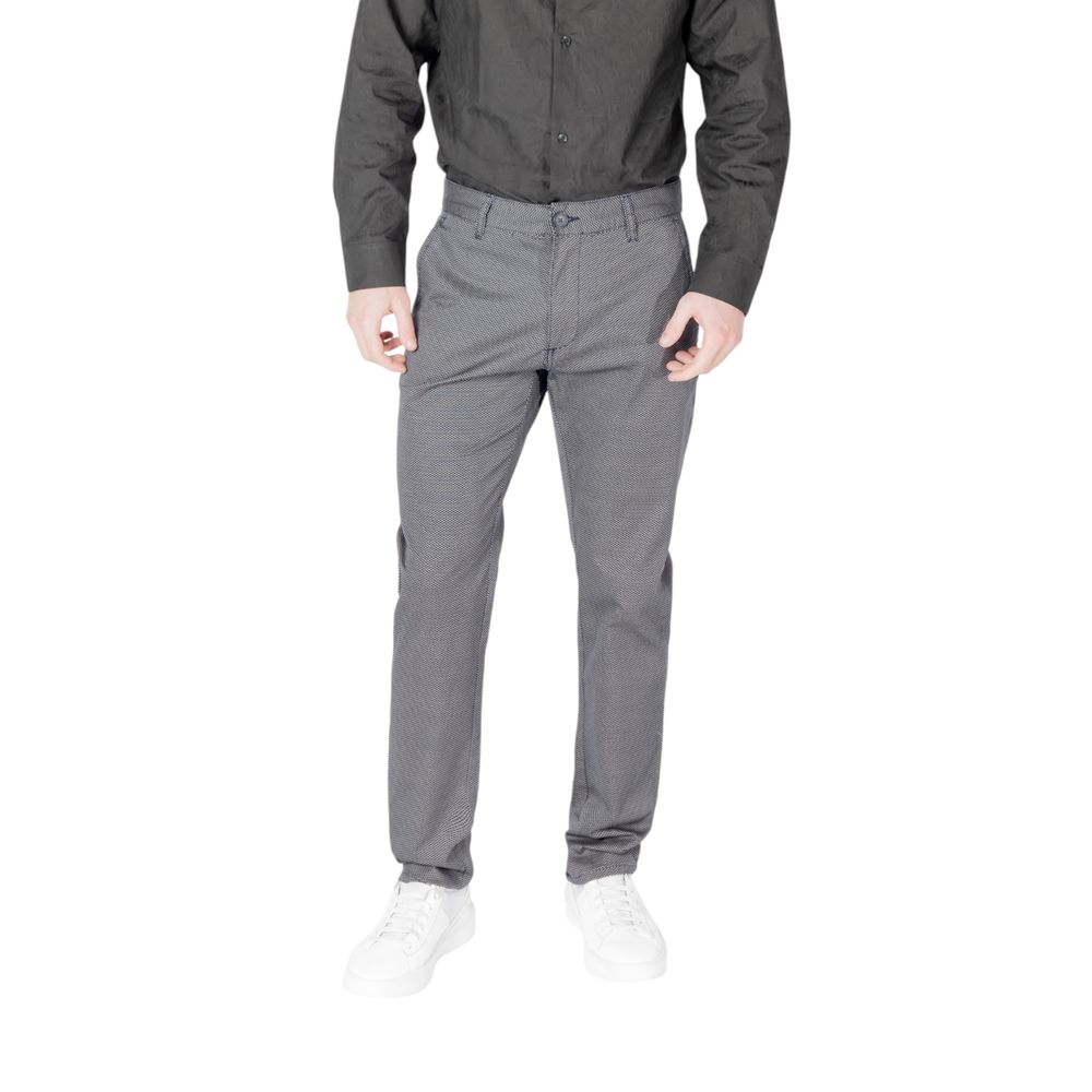 Armani Exchange Blue Cotton Skinny Trousers