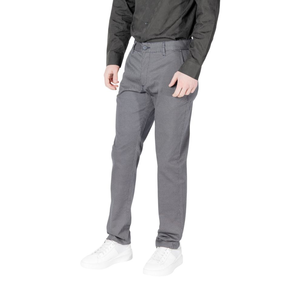 Armani Exchange Blue Cotton Skinny Trousers