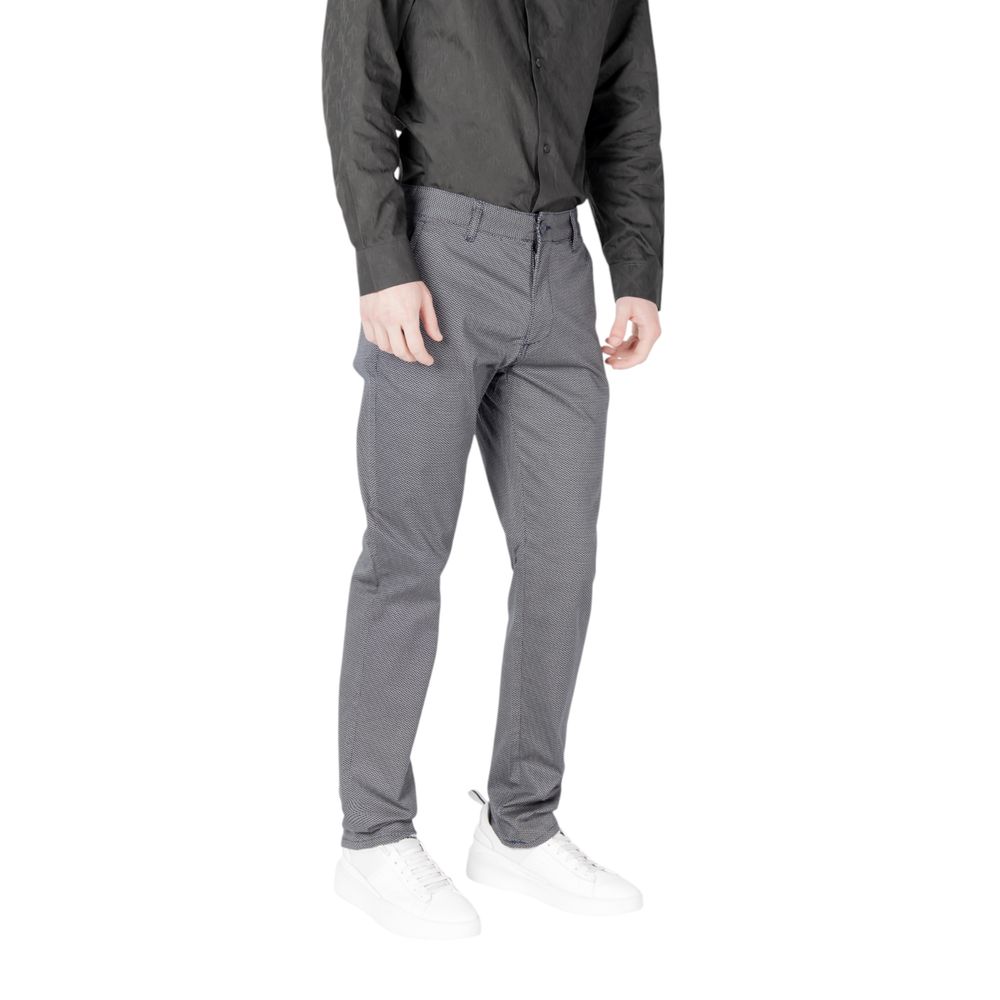 Armani Exchange Blue Cotton Skinny Trousers