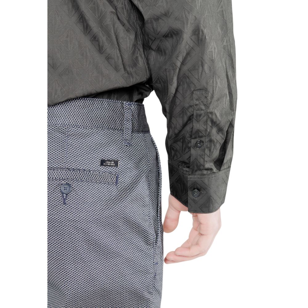 Armani Exchange Blue Cotton Skinny Trousers