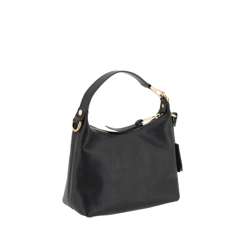 Versace Schwarze Kalbsleder Bos Taurus Handtasche