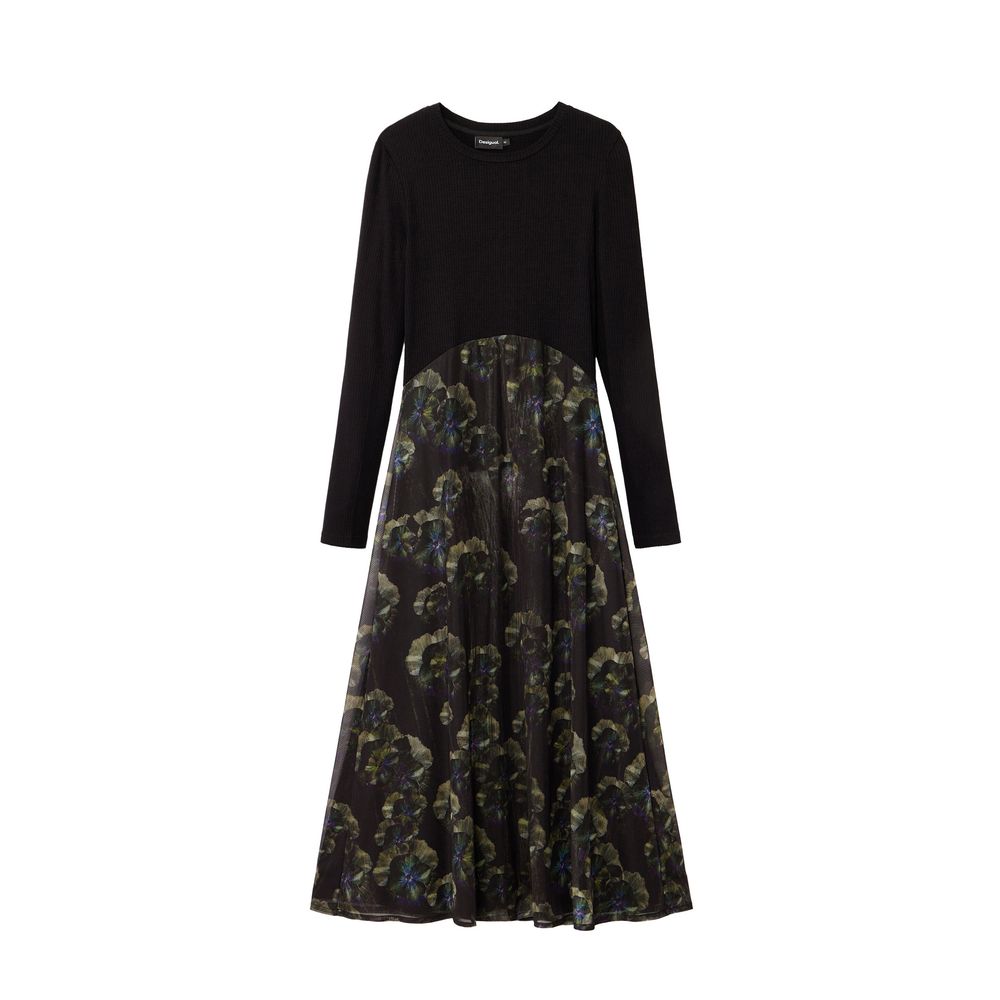 Desigual Black Polyester Casual Dress