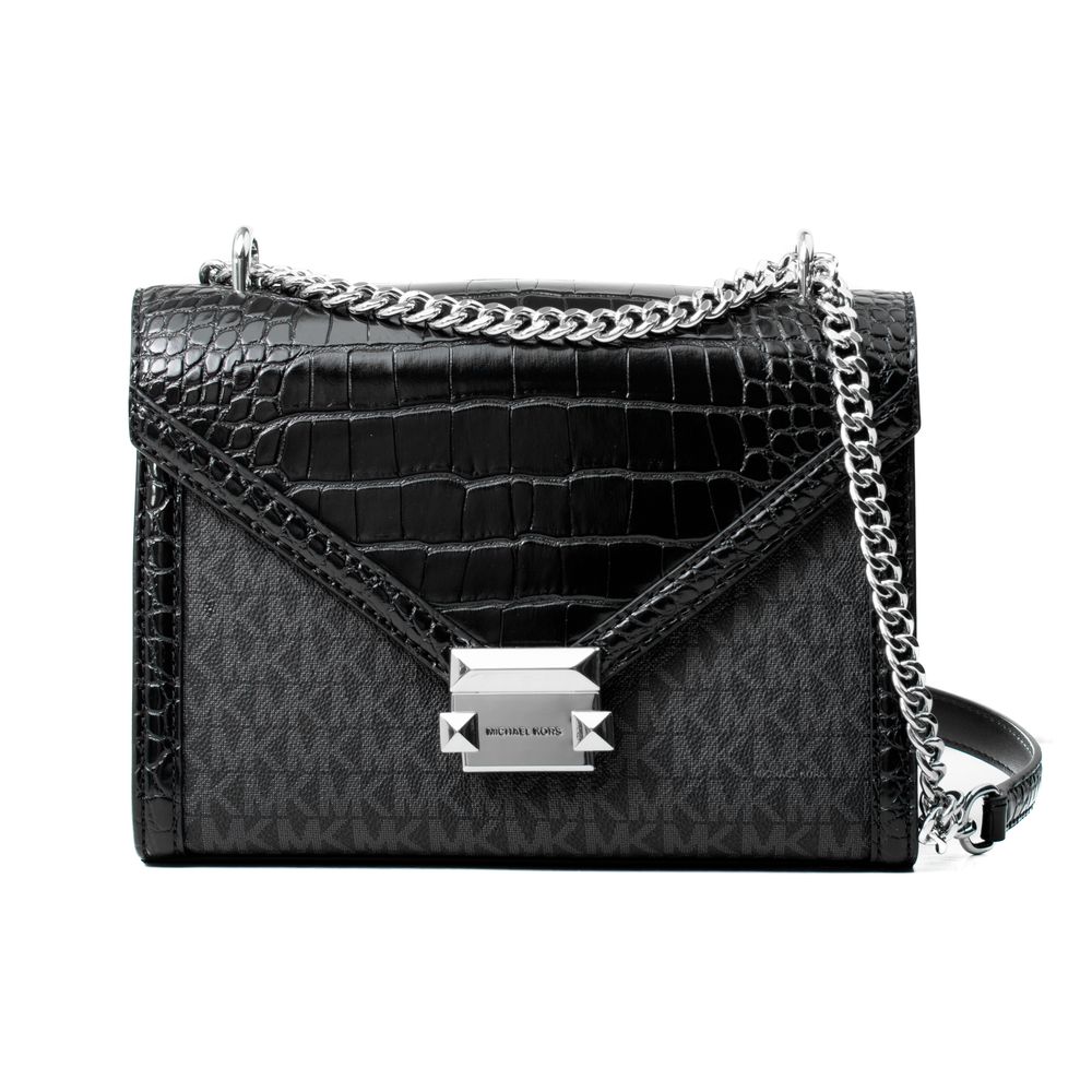 Michael Kors Schwarze Canvas Umhängetasche