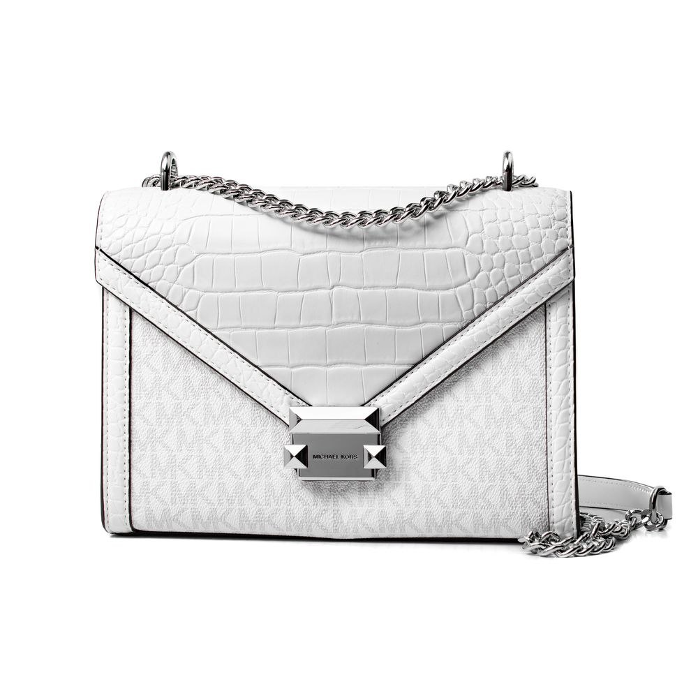Michael Kors White Canvas Shoulder Bag