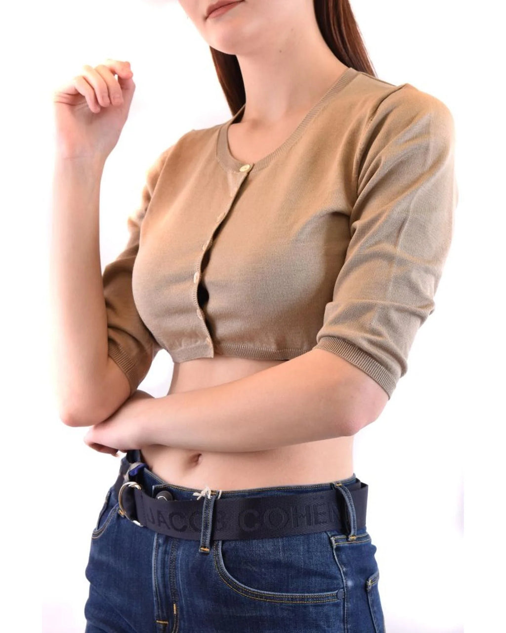 Parosh Brauner Baumwollcardigan