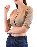 Parosh Brauner Baumwollcardigan
