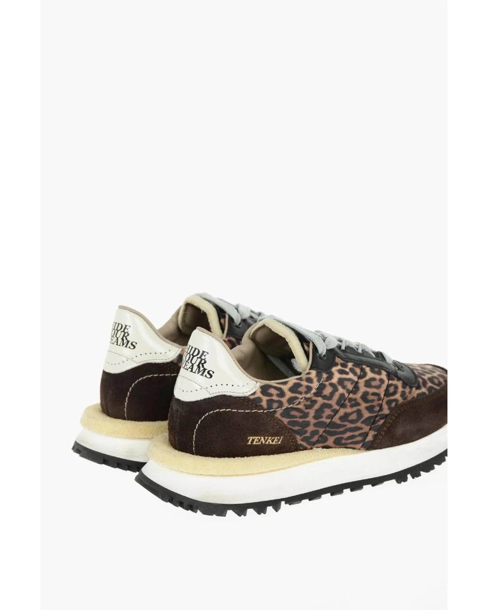 Hidnander Braune Leder Low-Top-Sneaker