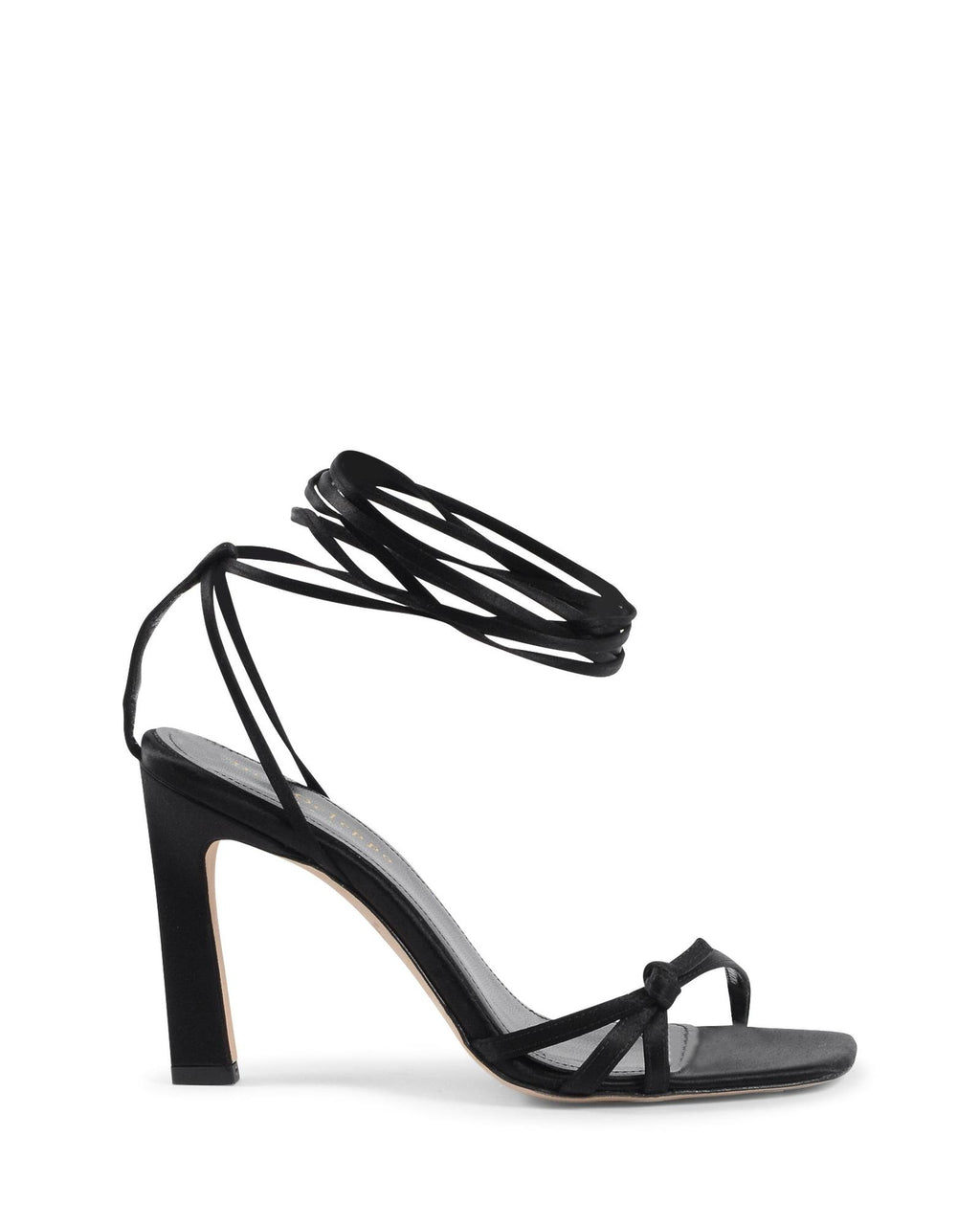Dee Ocleppo Schwarze Sandalen mit Satinriemen