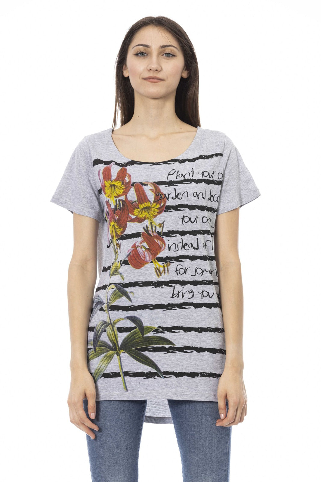 Trussardi Grey Cotton T-Shirt