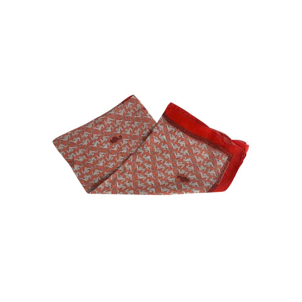 Borbonese Red Silk Scarf for Women