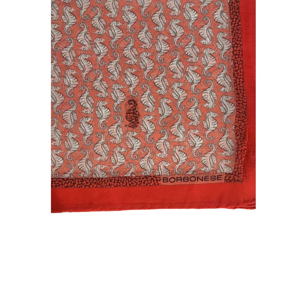 Borbonese Red Silk Scarf for Women