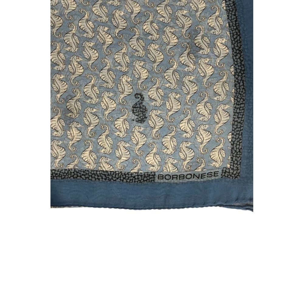 Borbonese Blaues Seidentuch für Damen