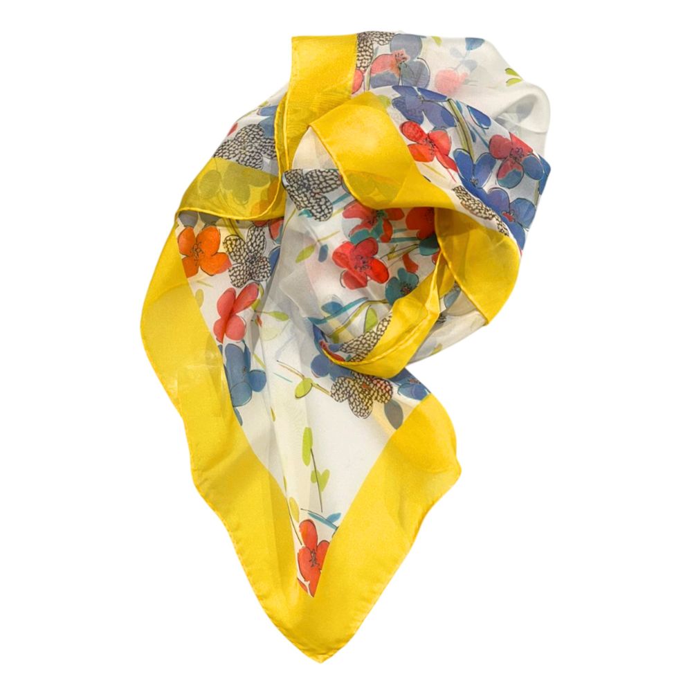 Borbonese Women's Yellow Silk Scarf
