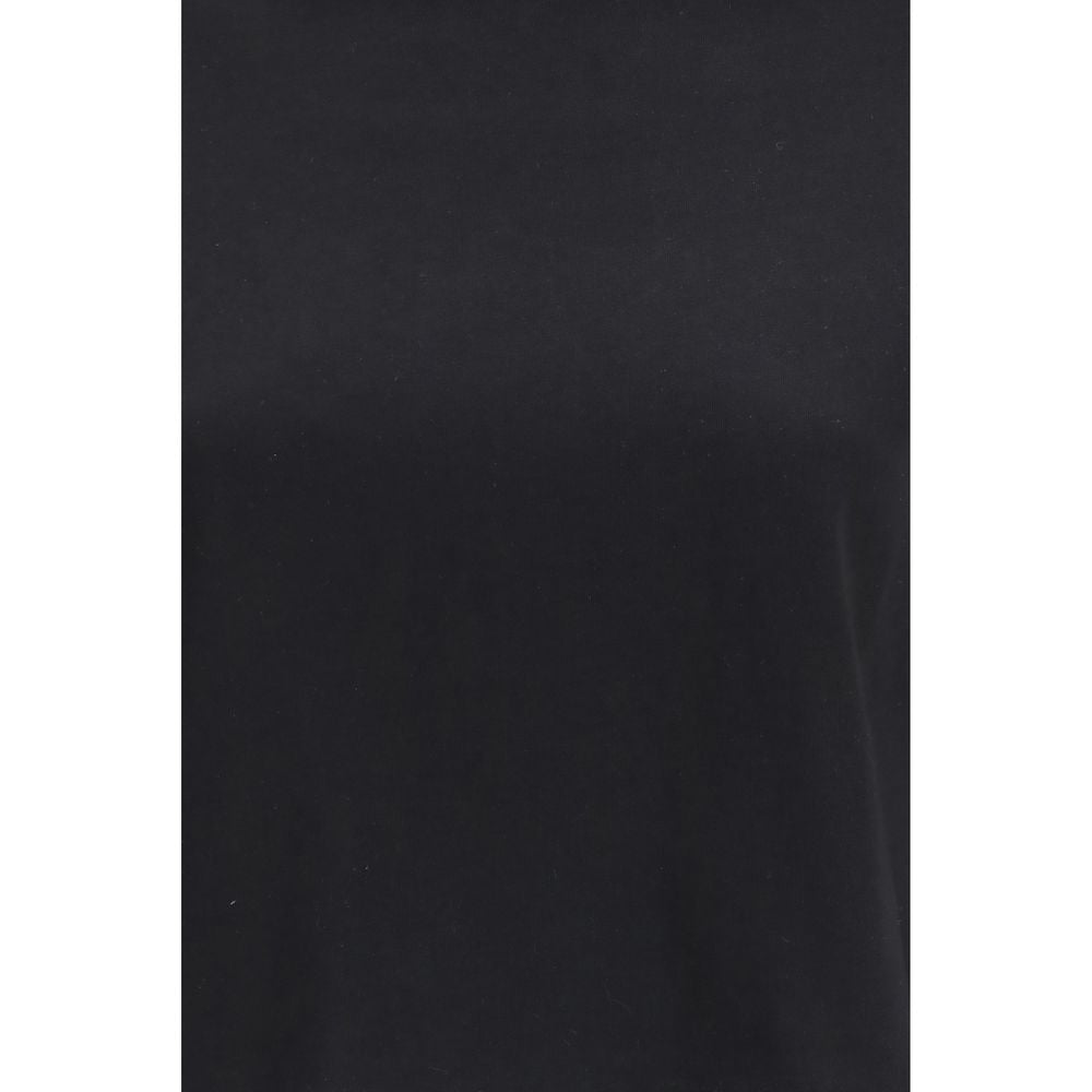 Loulou De Saison Schwarzes Langarm-T-Shirt aus Baumwolle