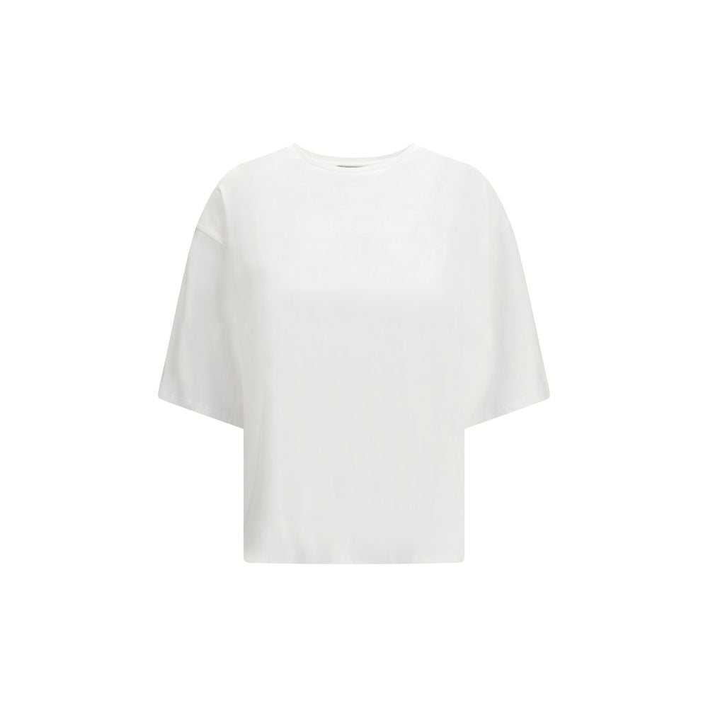 Loulou De Saison Weißes Baumwoll-T-Shirt