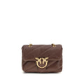 PINKO Braune Kalbsleder Bos Taurus Schultertasche