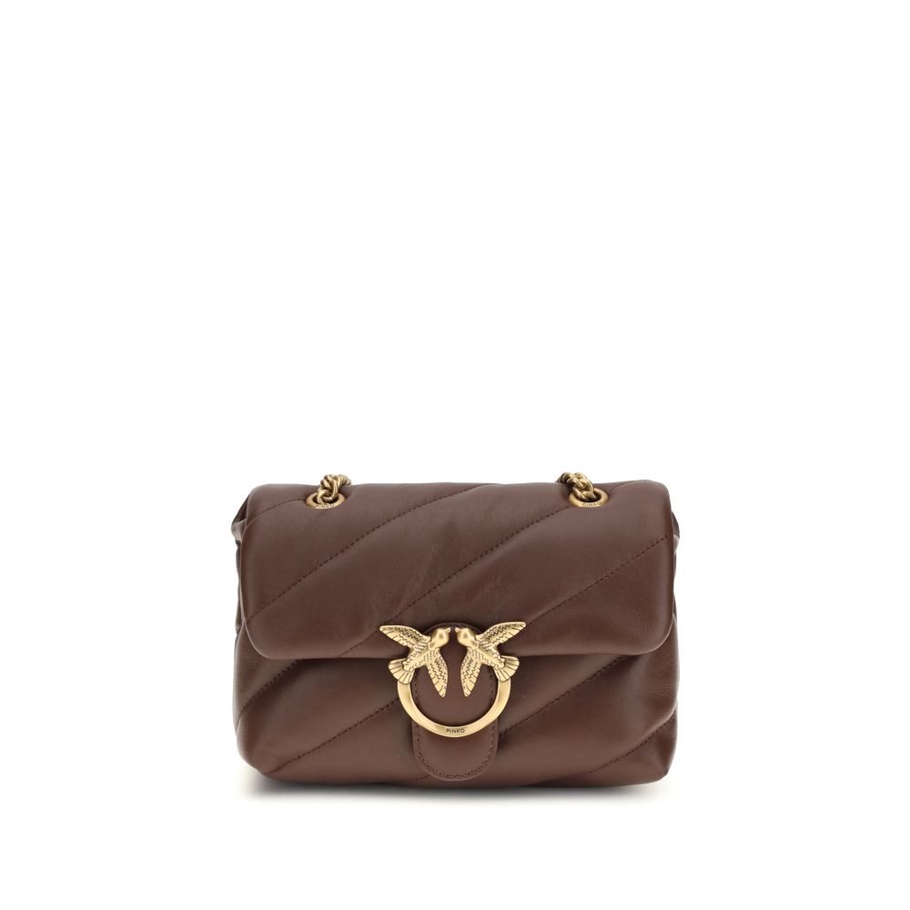 PINKO Braune Kalbsleder Bos Taurus Schultertasche