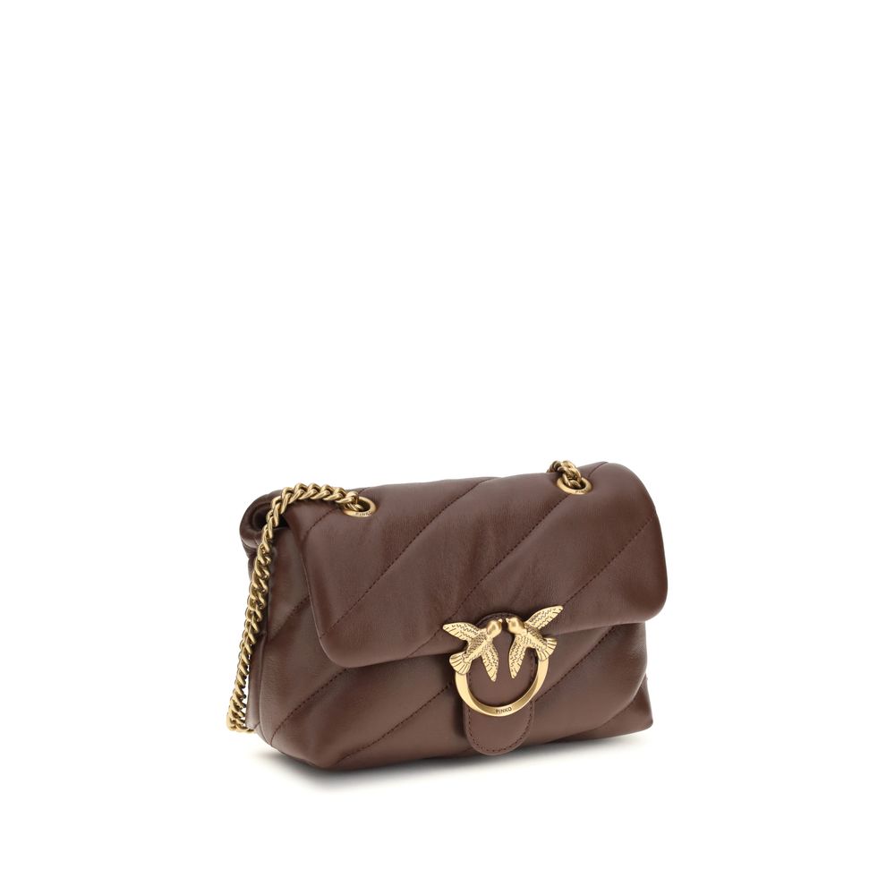 PINKO Braune Kalbsleder Bos Taurus Schultertasche