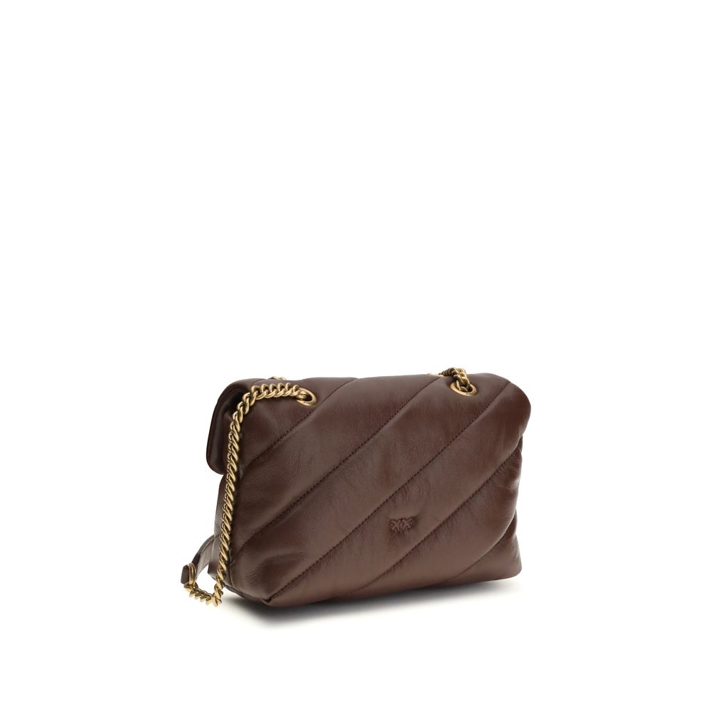 PINKO Braune Kalbsleder Bos Taurus Schultertasche