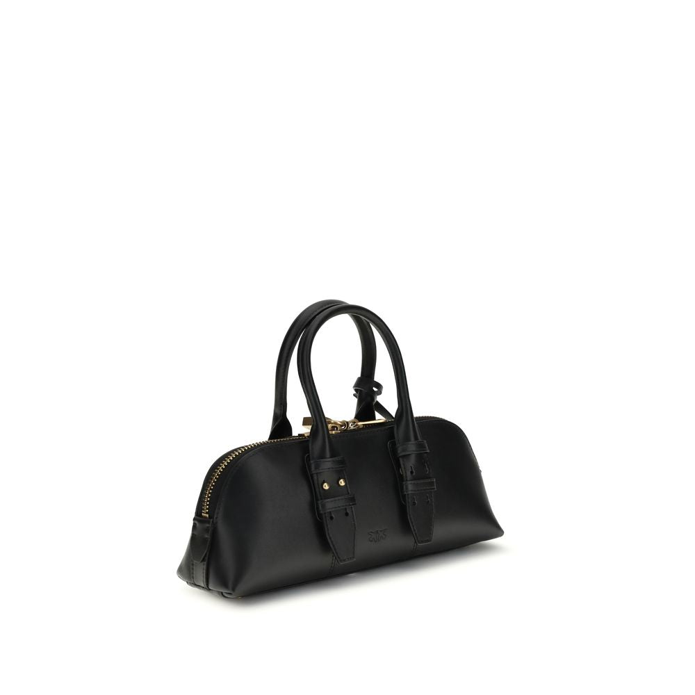 PINKO Schwarze Kalbsleder Bos Taurus Handtasche