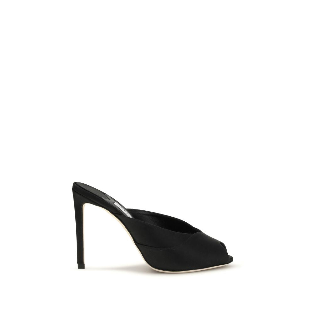Jimmy Choo Black Calf Leather Bos Taurus Stiletto Sandals