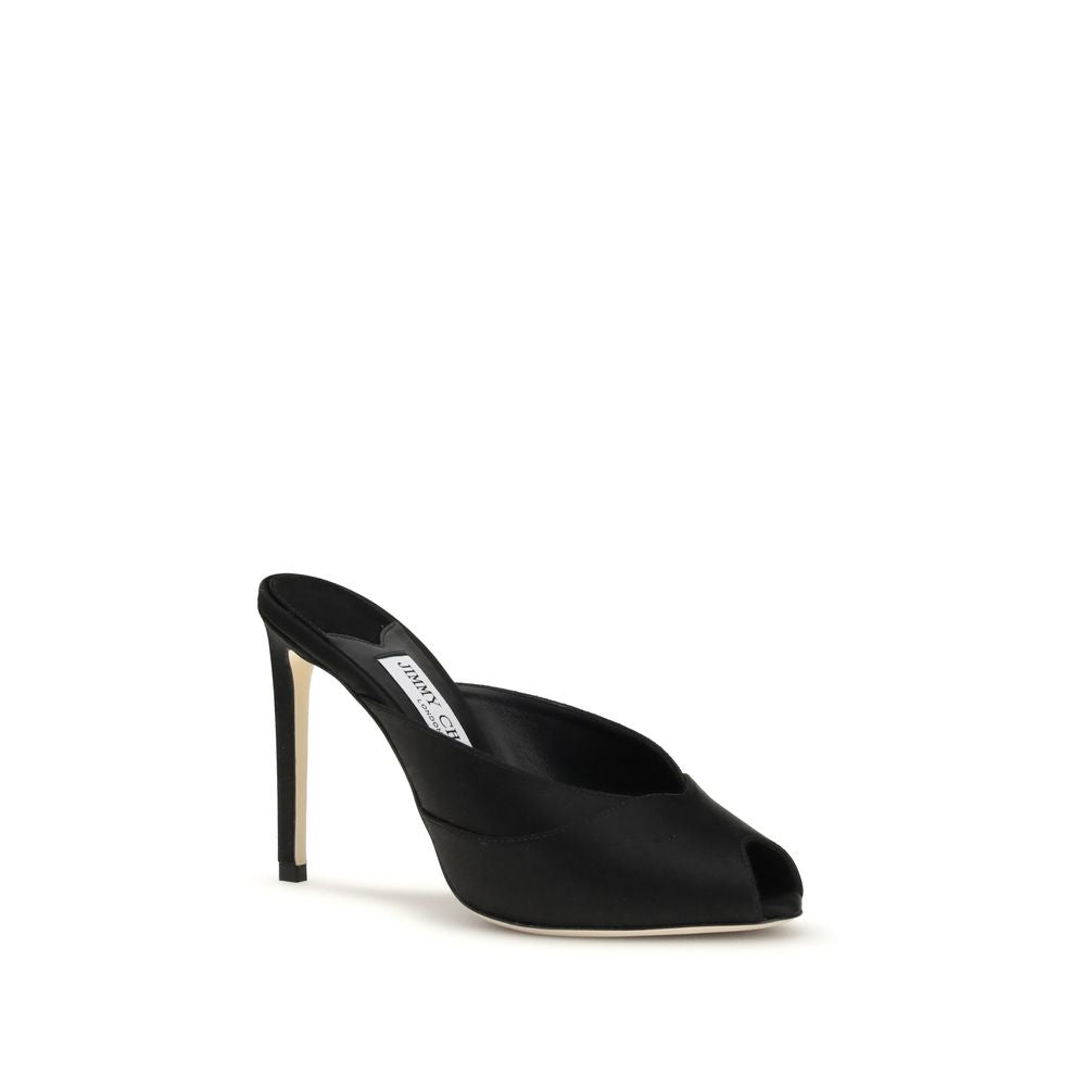 Jimmy Choo Black Calf Leather Bos Taurus Stiletto Sandals