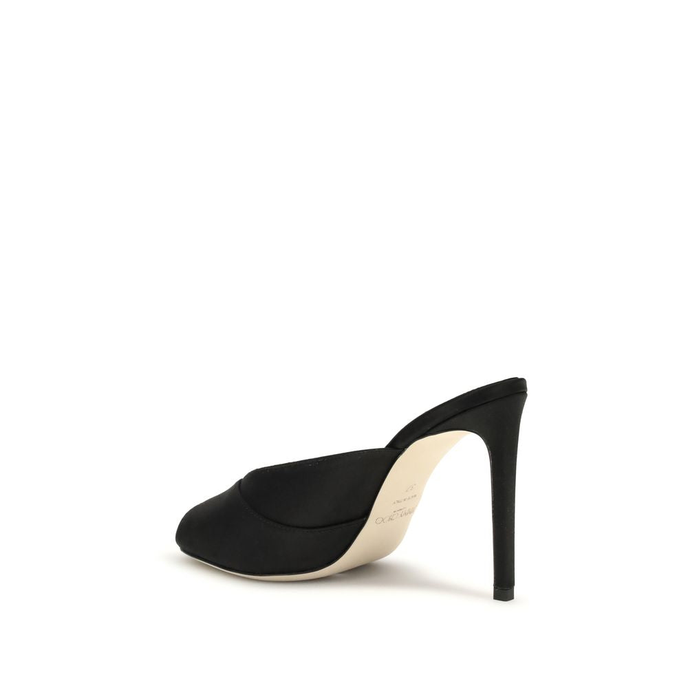 Jimmy Choo Black Calf Leather Bos Taurus Stiletto Sandals