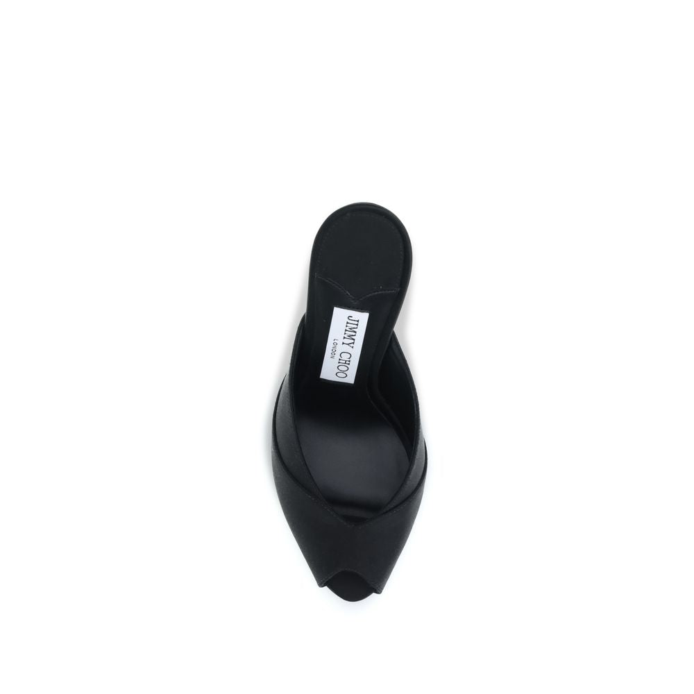 Jimmy Choo Black Calf Leather Bos Taurus Stiletto Sandals